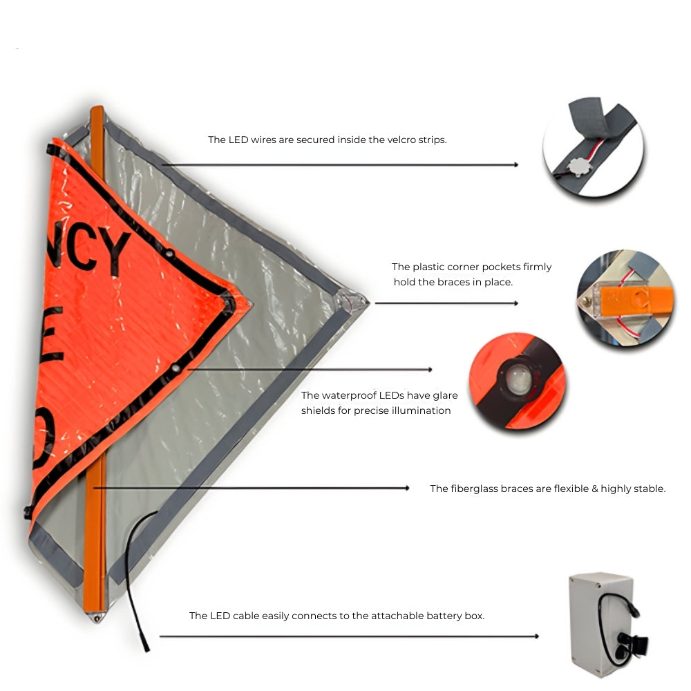 Stop-Lite 36" LED Roll-Up Sign (Orange) | All Security Equipment