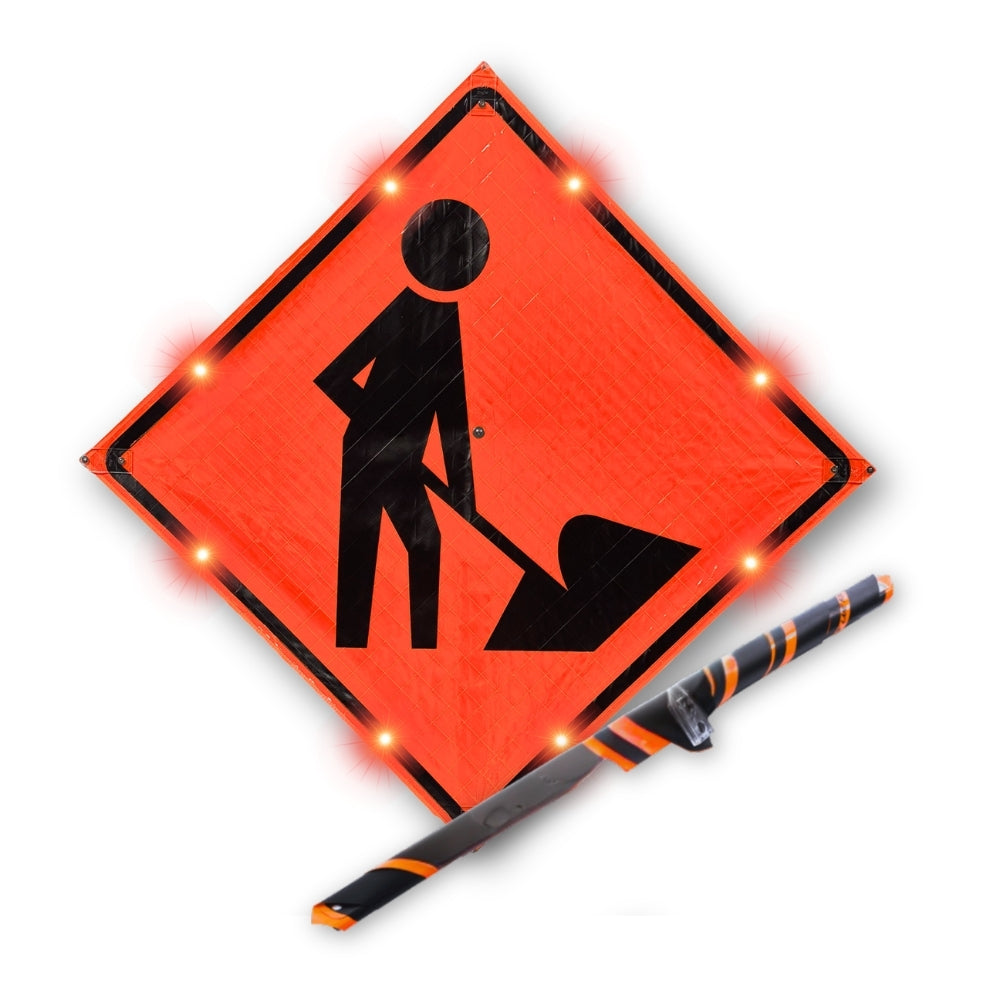 Stop-Lite 36" LED Roll-Up Sign (Orange) | All Security Equipment