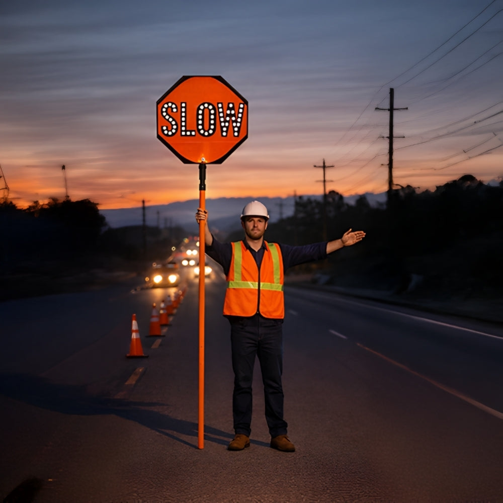 Stop-Lite AD-600 Orange Adjustable PVC Flagger Pole | All Security Equipment