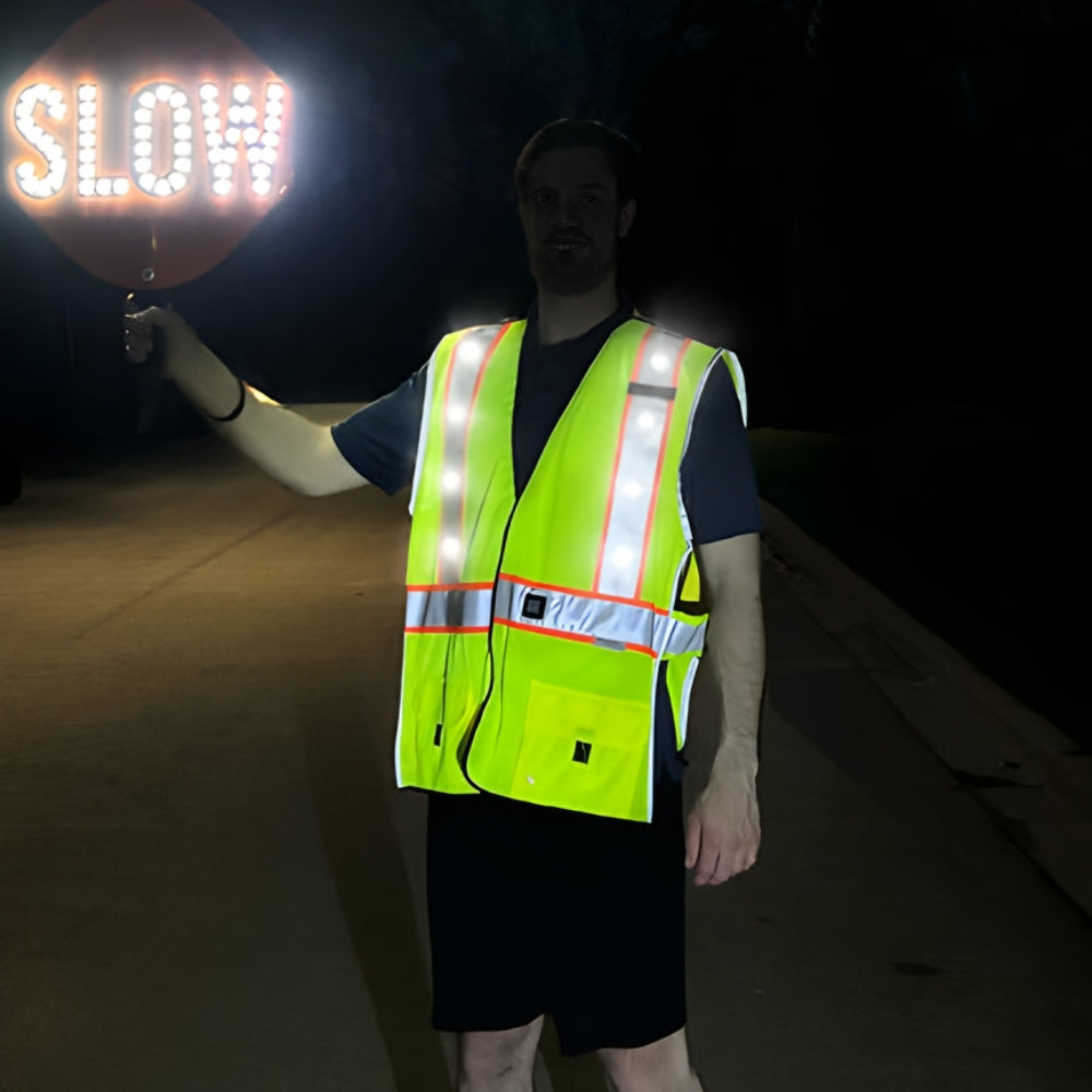 Stop-Lite ANSI Class 2 LED Tearaway Safety Vest | All Security Equipment
