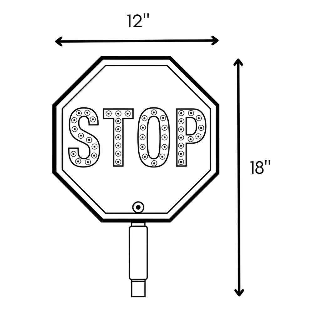 Stop-Lite PA-11112 12" LED STOP/STOP Paddle | All Security Equipment