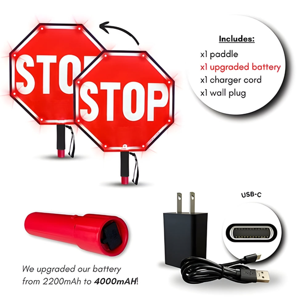 Stop-Lite PA-21122 18" LED STOP/STOP Paddle 2.0 | All Security Equipment