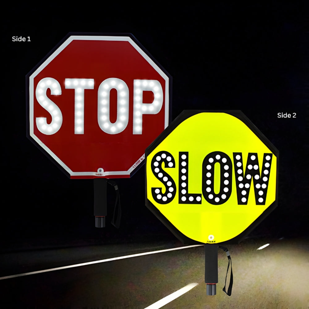 Stop-Lite PA-22212 18" LED STOP/SLOW Paddle (Canadian) | All Security Equipment