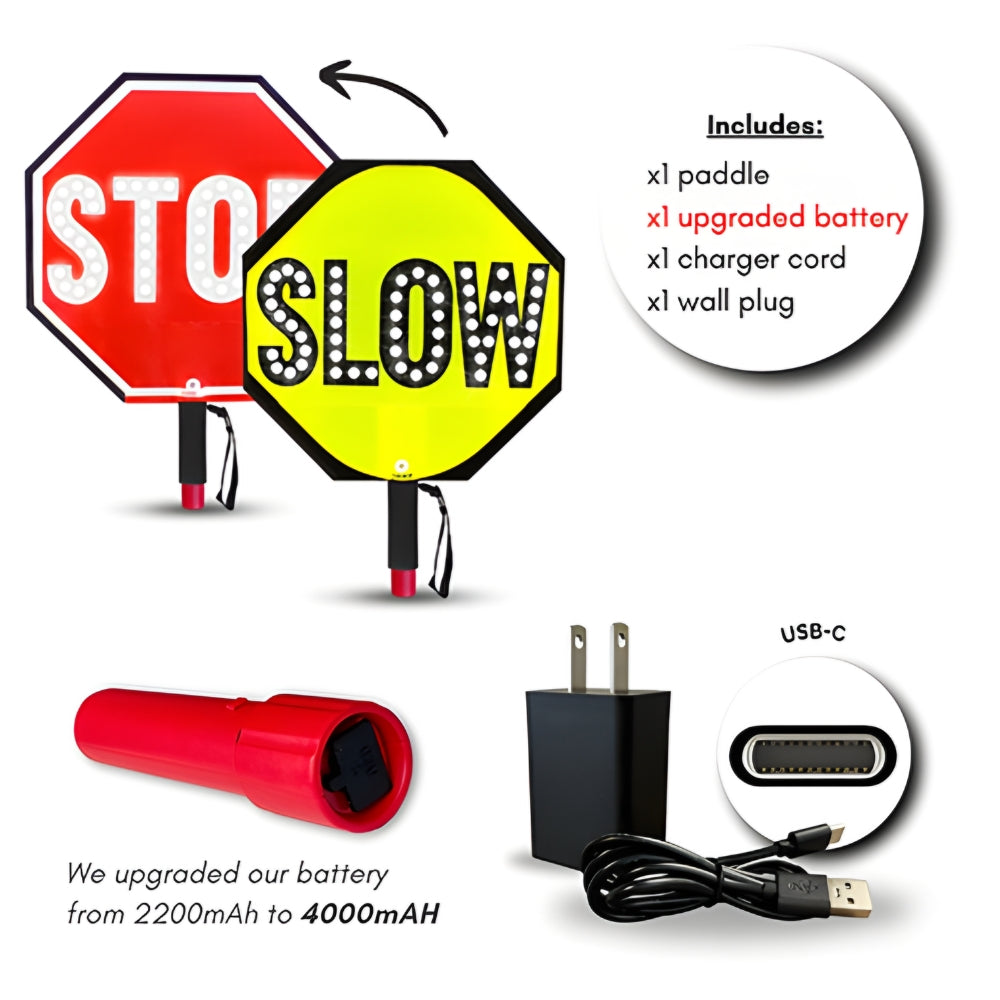 Stop-Lite PA-22212 18" LED STOP/SLOW Paddle (Canadian) | All Security Equipment
