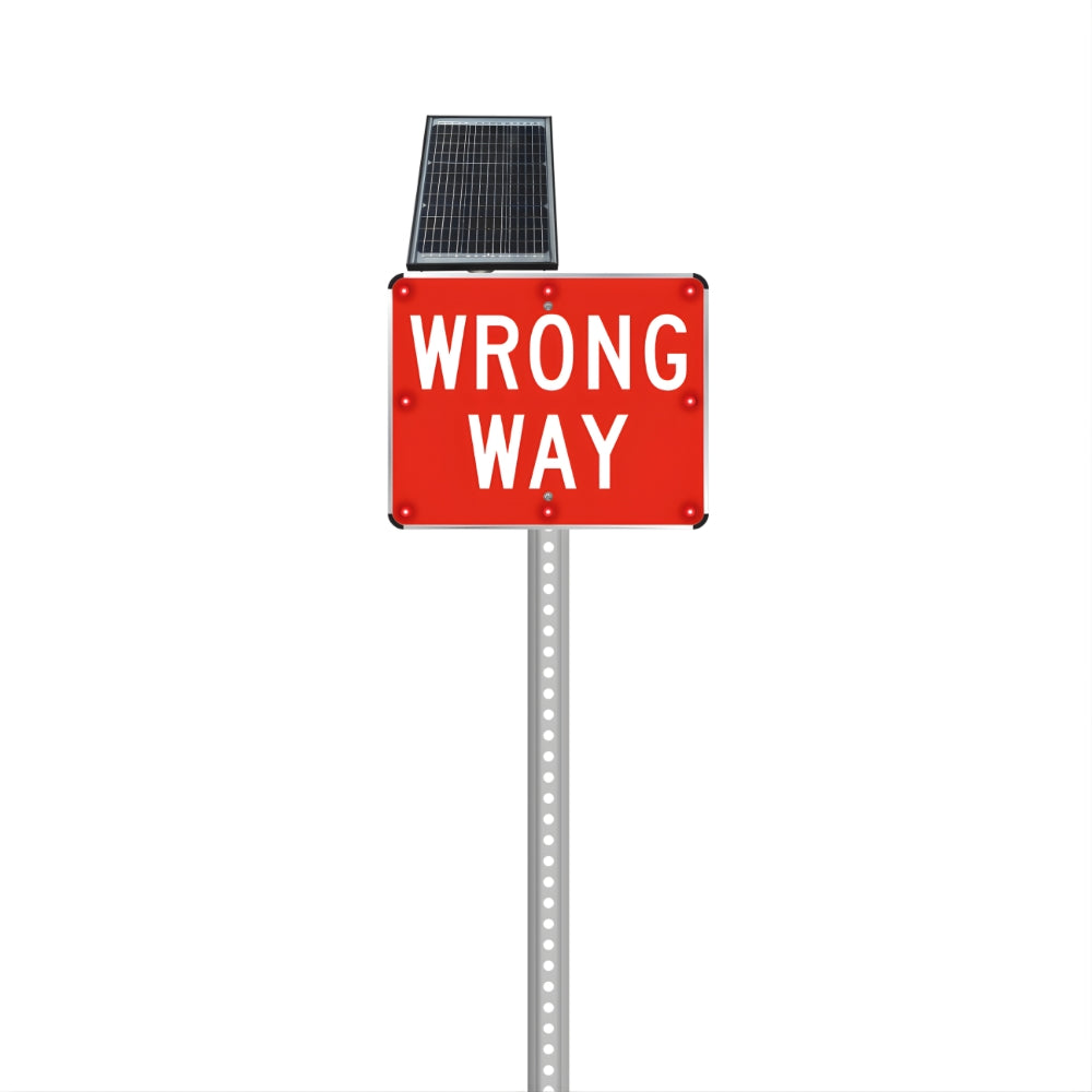 Stop-Lite R5-1a Solar LED Wrong Way Sign | All Security Equipment