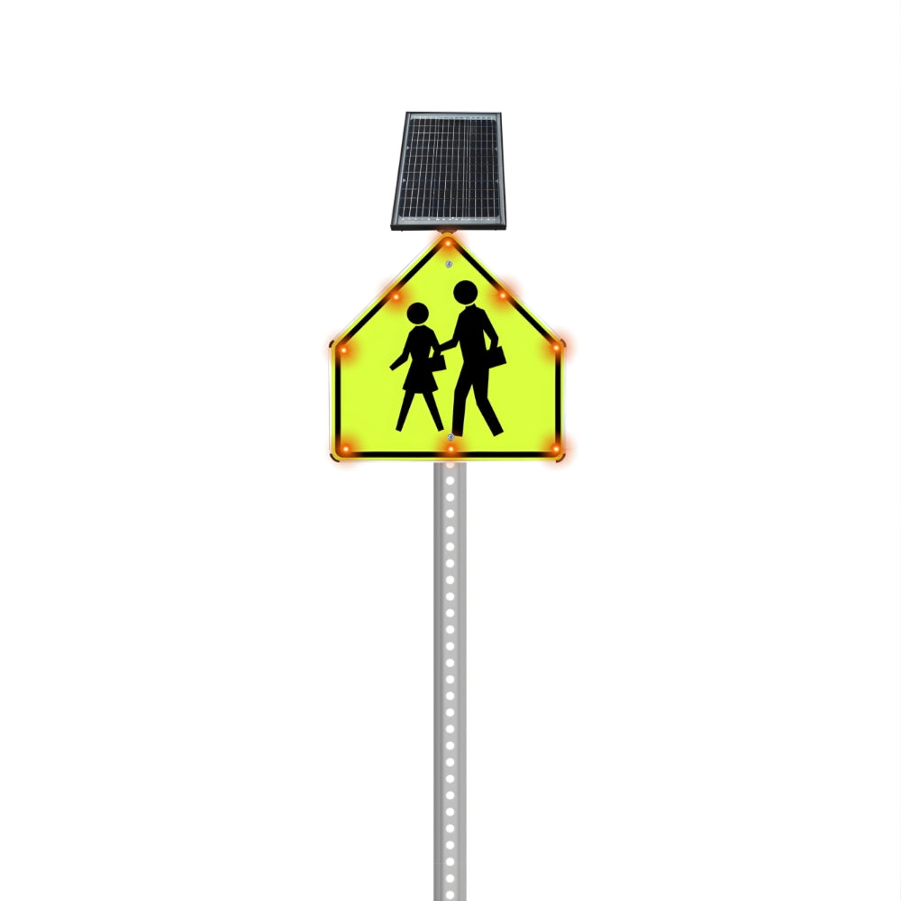 Stop-Lite S1-1 Solar LED School Zone | Pedestrian School Crossing Sign | All Security Equipment