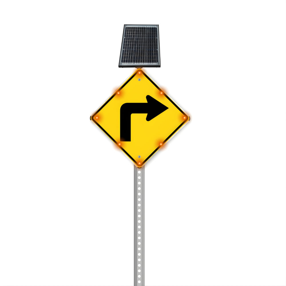 Stop-Lite W1-1R Solar LED Right Turn Sign | All Security Equipment