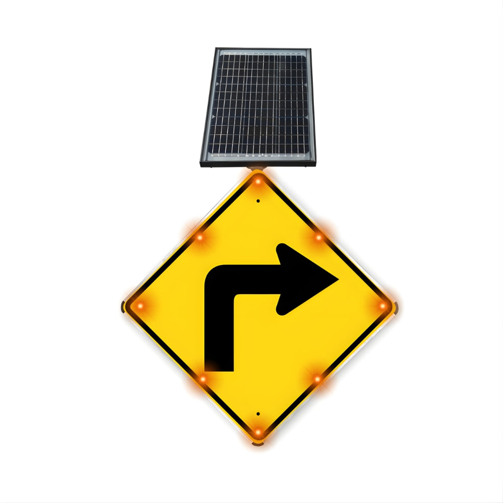 Stop-Lite W1-1R Solar LED Right Turn Sign | All Security Equipment