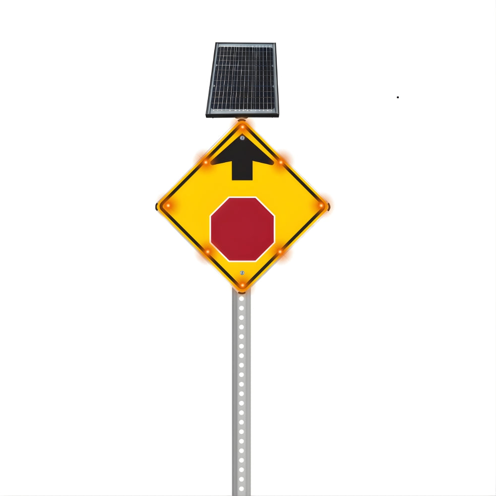 Stop-Lite W3-1 Solar LED Stop Ahead Symbol Sign | All Security Equipment