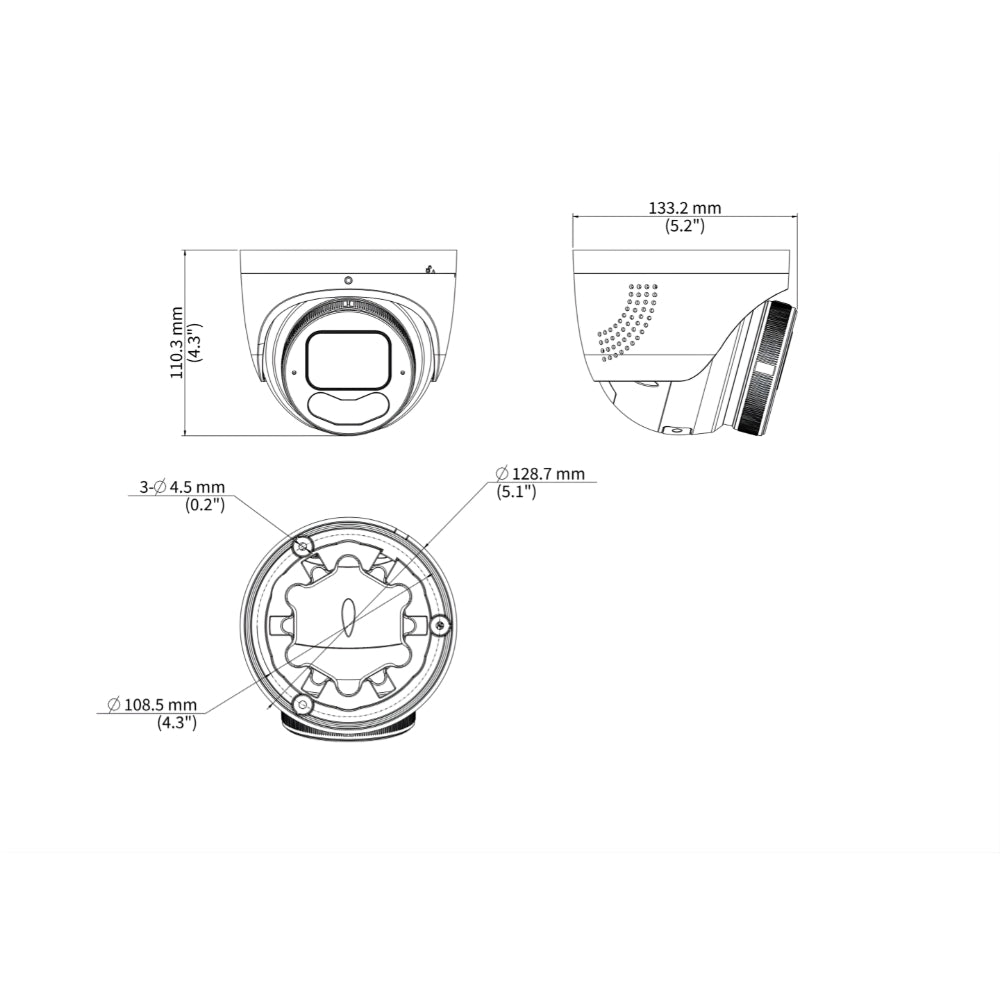 UNV IPC3634SE-ADF28KMC-WP-I1 4MP TriGuard Eyeball Warning Network Camera (2.8mm Focal) | All Security Equipment