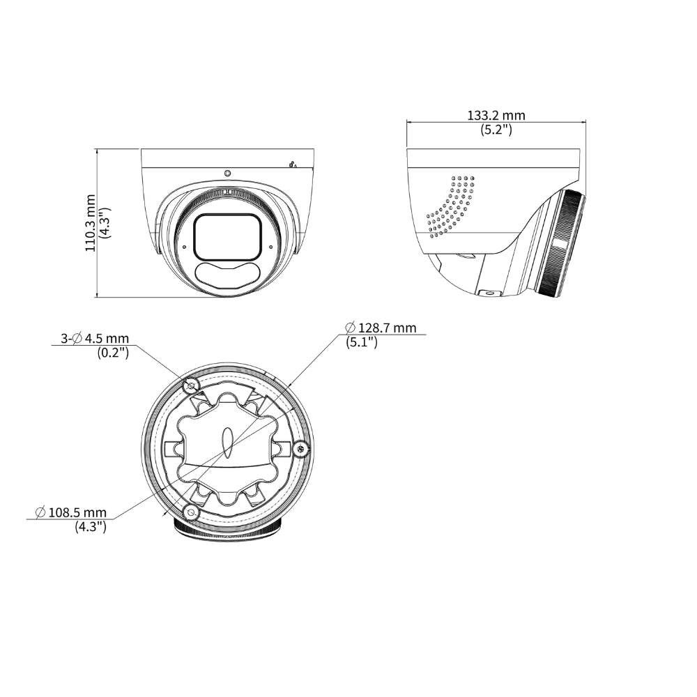 UNV IPC3638SE-ADF28KMC-WP-I1 8MP TriGuard Eyeball Warning Network Camera (2.8mm Focal) | All Security Equipment