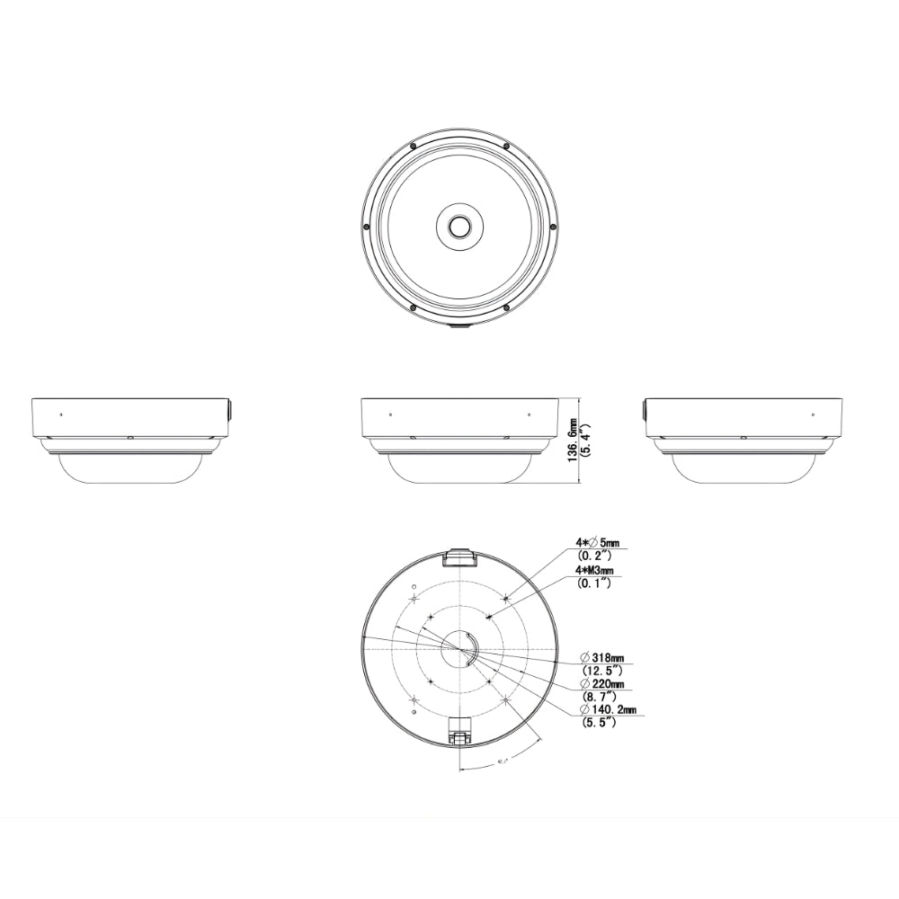 UNV IPC8645EA-ADZKM-I1 4 x 5MP Multi-Sensor VF Dome Network Camera | All Security Equipment