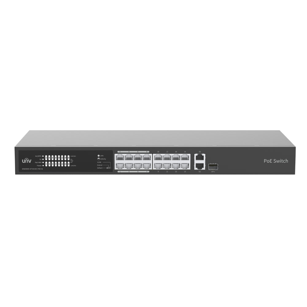 UNV NSW2020-16T1GT1GC-POE-IN  16-Port Unmanaged Ethernet PoE Switch (225W) | All Security Equipment