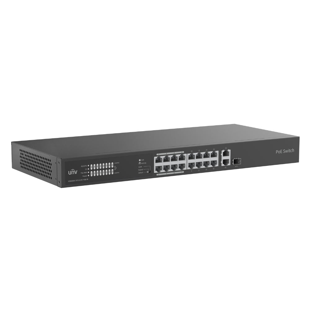 UNV NSW2020-16T1GT1GC-POE-IN  16-Port Unmanaged Ethernet PoE Switch (225W) | All Security Equipment