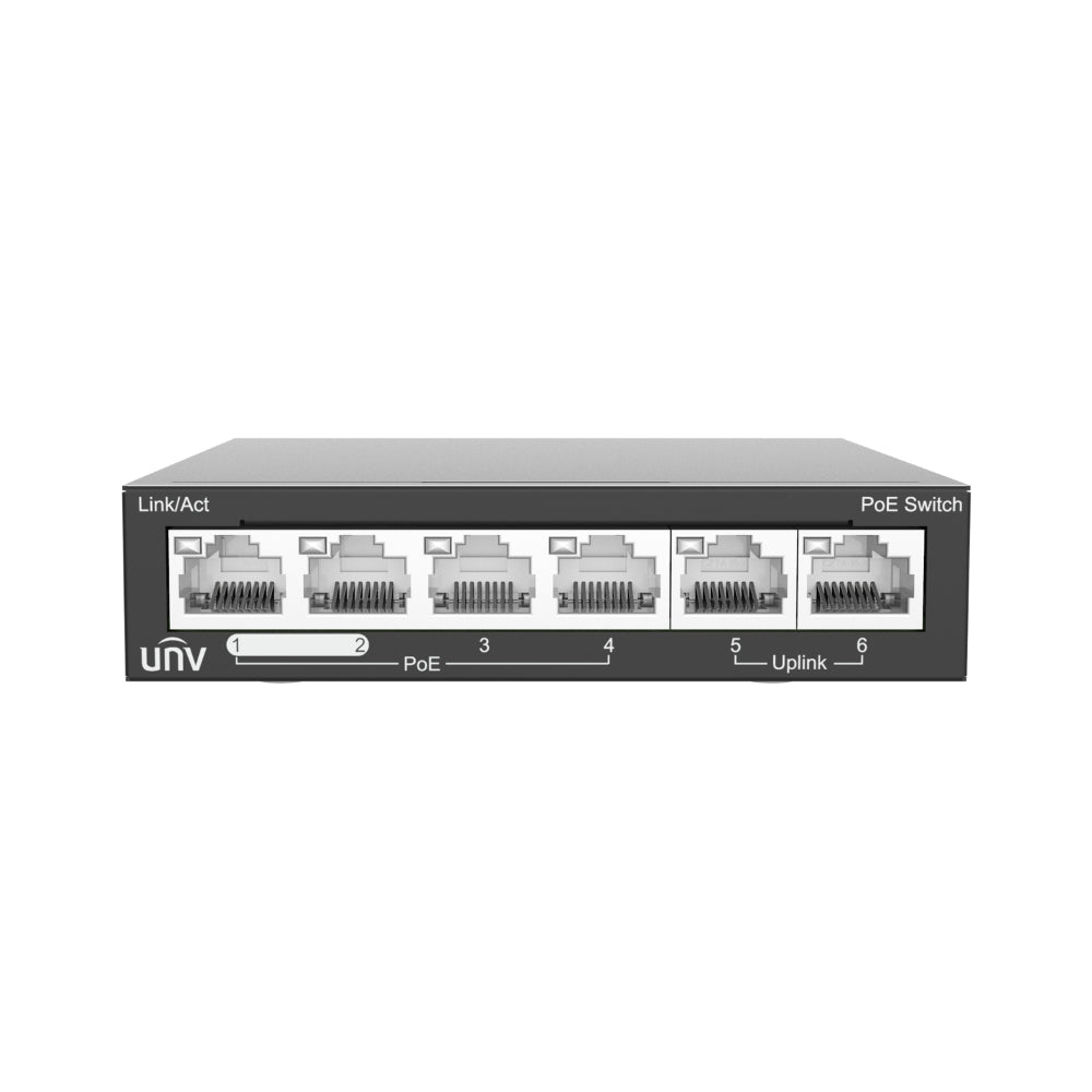 UNV NSW2020-6T-POE-IN Ethernet 4 Port 60W PoE Switch | All Security Equipment