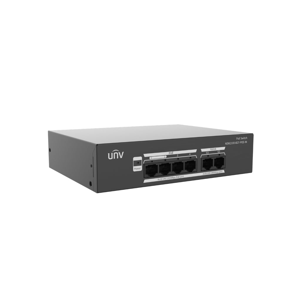 UNV NSW2100-6GT-POE-IN Giga 4-Port Lite Cloud Managed PoE Switch | All Security Equipment