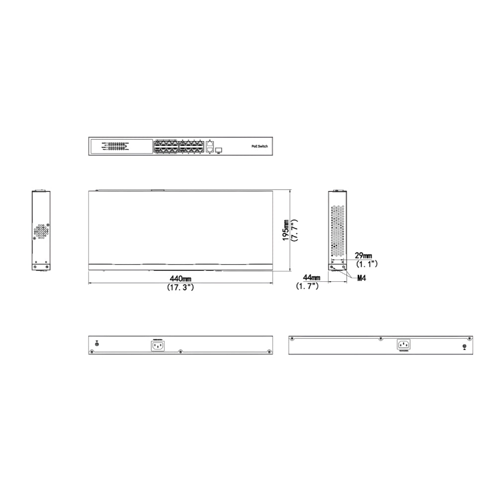 UNV NSW3000-16T1GT1GC-POE-IN 16-Port Cloud Management Ethernet PoE Switch | All Security Equipment