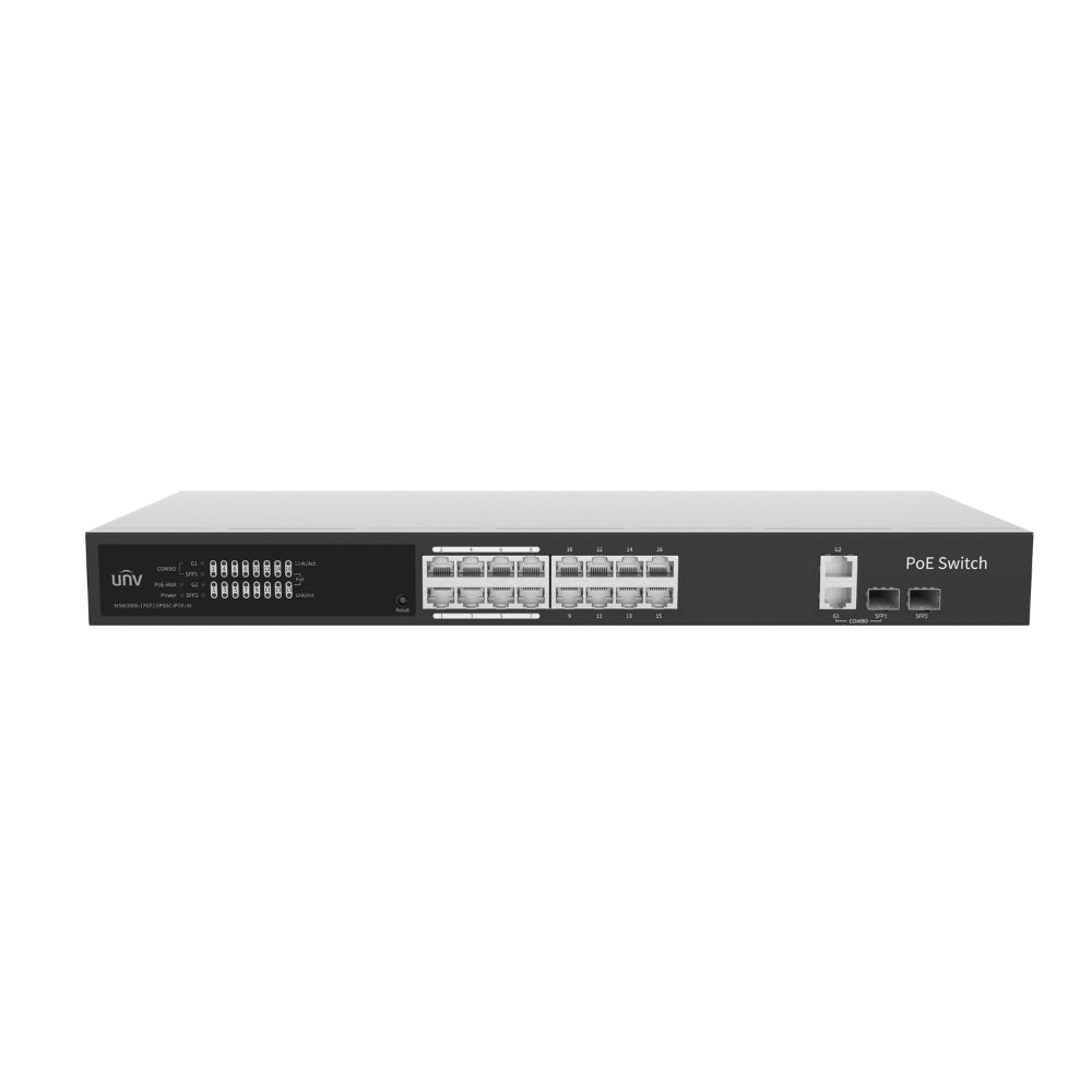 UNV NSW3000-17GT1GP1GC-POE-IN 16-Port Gigabit 250W Cloud Management PoE Switch | All Security Equipment