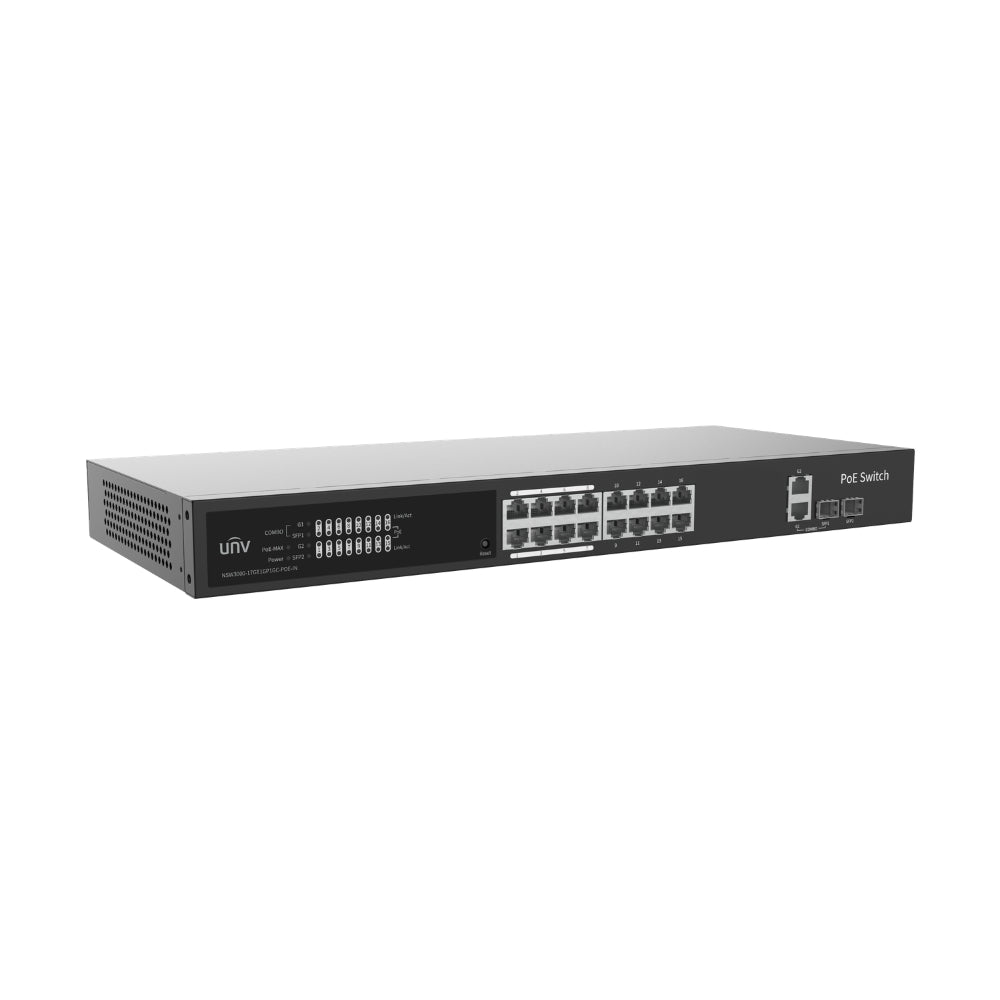 UNV NSW3000-17GT1GP1GC-POE-IN 16-Port Gigabit 250W Cloud Management PoE Switch | All Security Equipment