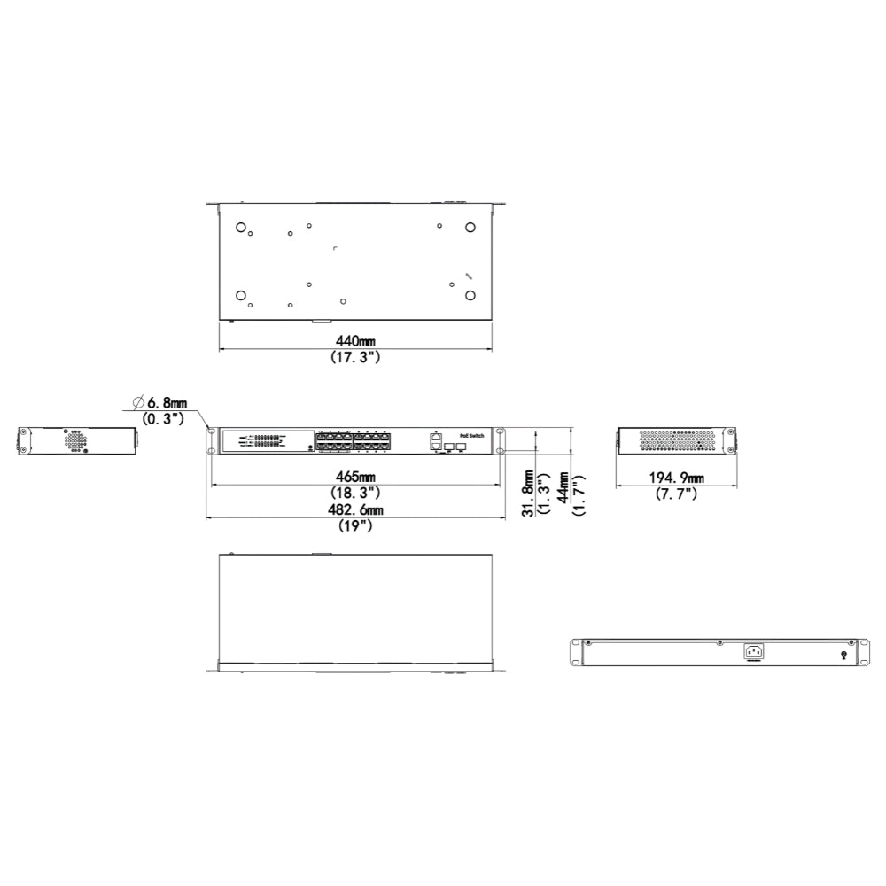 UNV NSW3000-17GT1GP1GC-POE-IN 16-Port Gigabit 250W Cloud Management PoE Switch | All Security Equipment