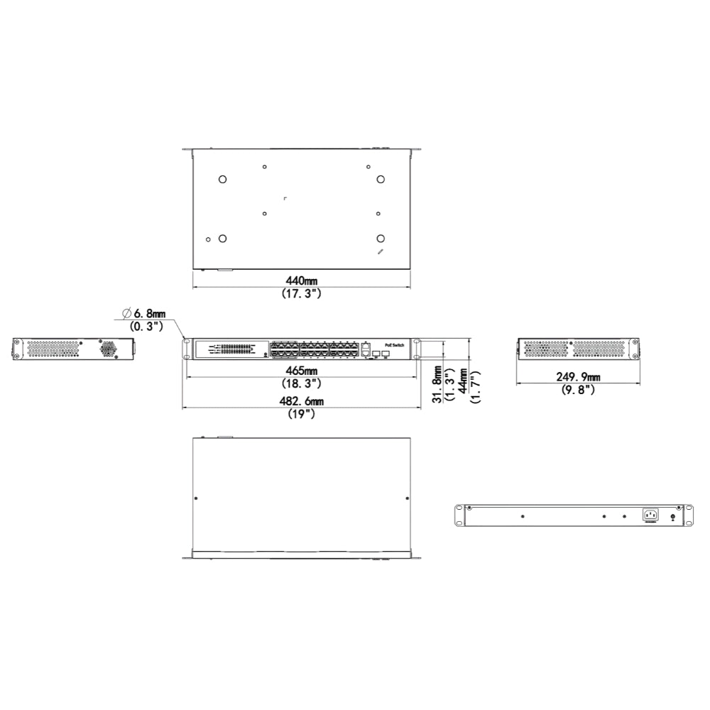 UNV NSW3000-25GT1GP1GC-POE-IN 24-Port 370W Gigabit Cloud Management PoE Switch | All Security Equipment