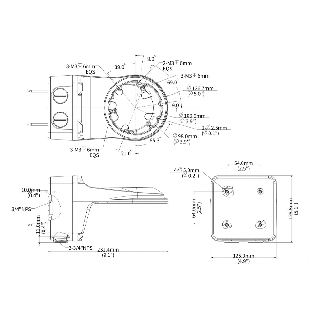 UNV TR-JB07/WM03-G-IN-V2 Wall Mounting Bracket for Fix Dome & Turret Camera | All Security Equipment
