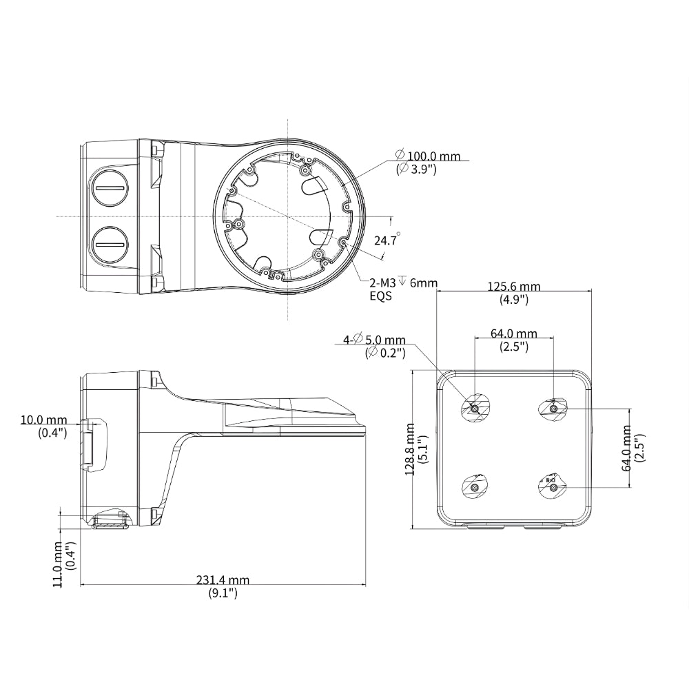 UNV TR-JB07/WM03-H-IN-V2 Wall Mounting Assembling Bracket with Junction Box | All Security Equipment