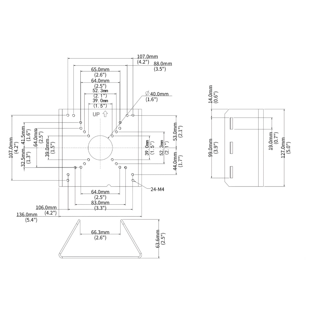 UNV TR-UP06-C-IN-V2 Pole Mounting Bracket for Bullet Junction Box Only | All Security Equipment