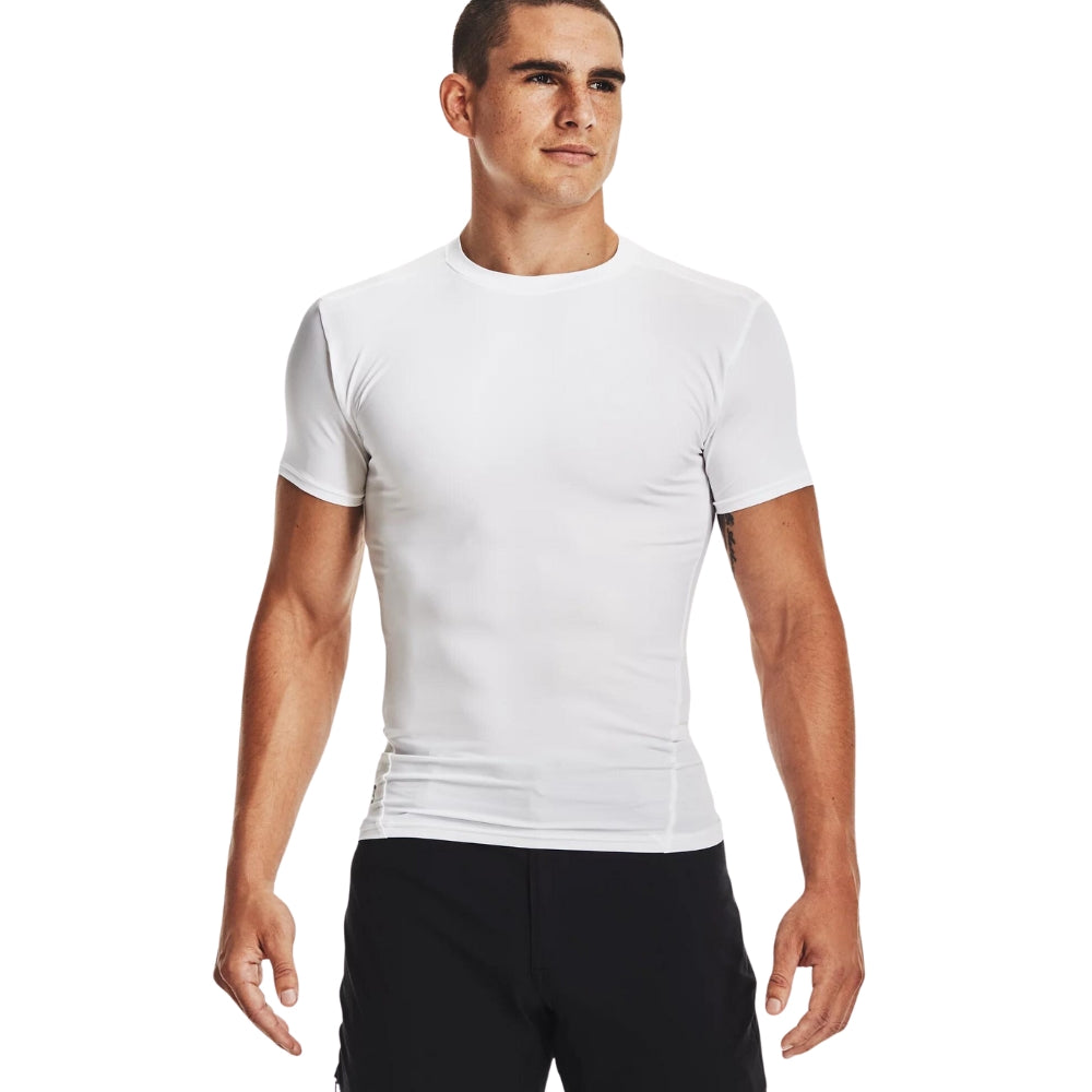 Under Armour Men's Compression T-Shirt, White | All Security Equipment