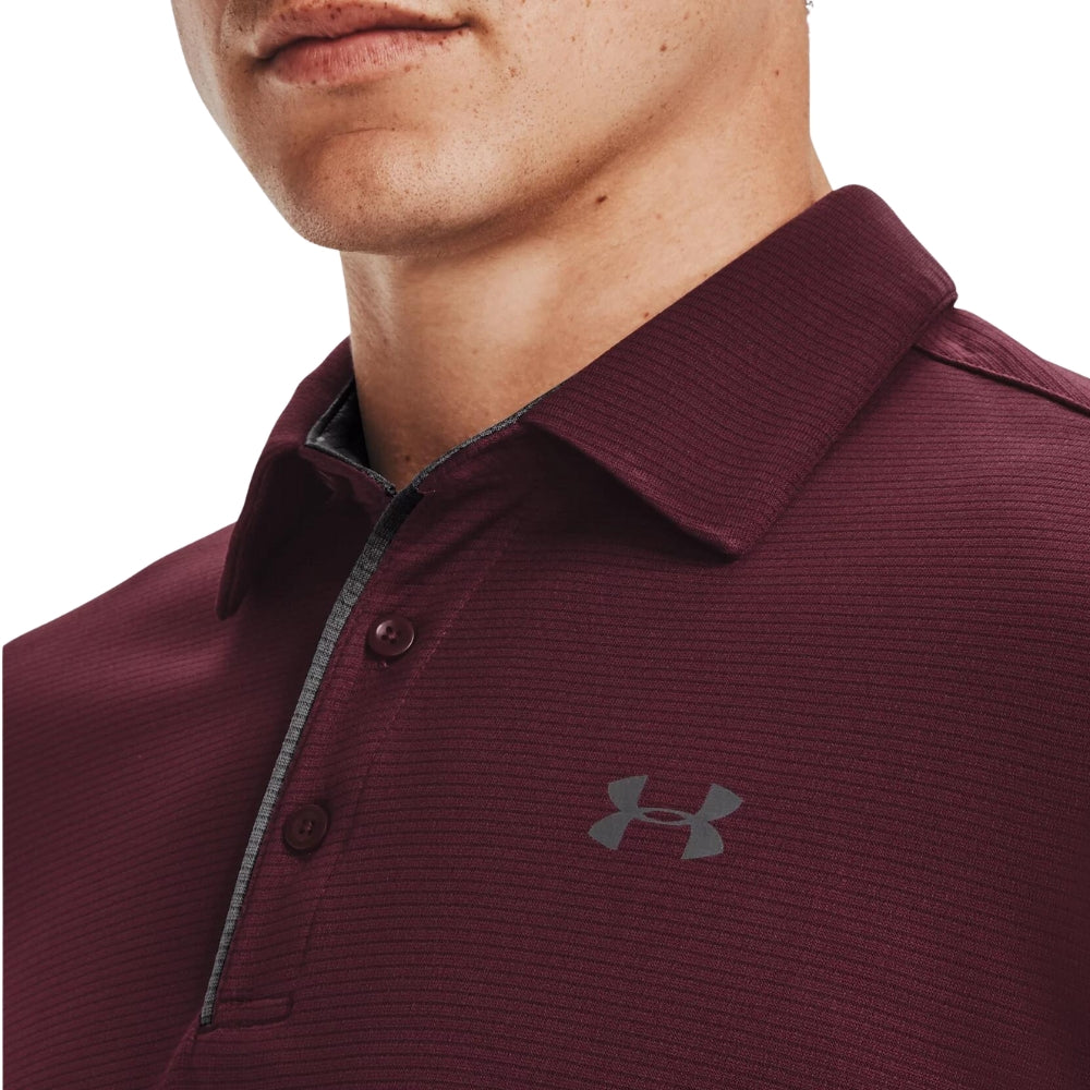 Under Armour Men's Tech Polo, Maroon/Graphite | All Security Equipment