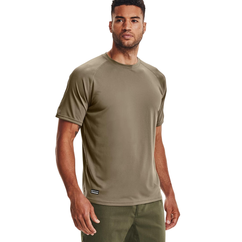 Under Armour Tech Short Sleeve T-Shirt (Tan) | All Security Equipment