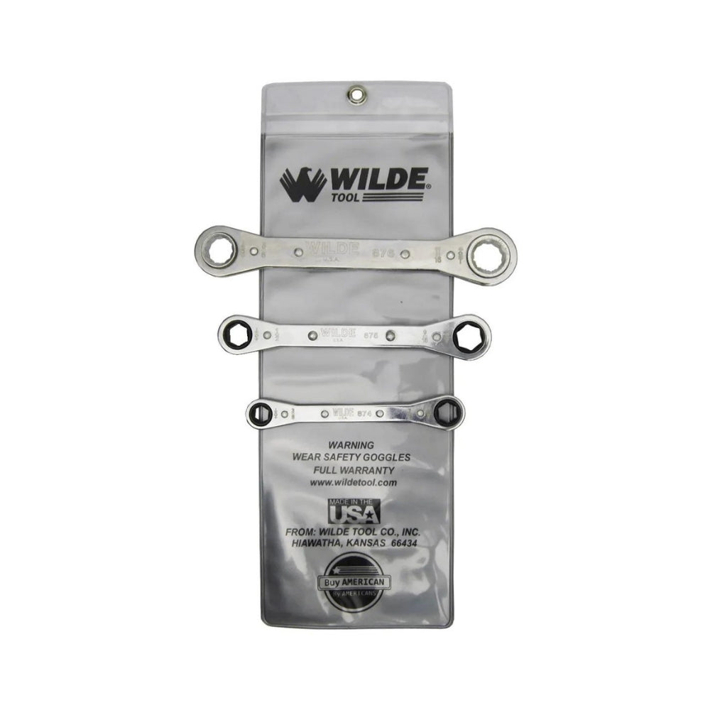 Wilde Tool 3 Piece Ratchet Box Wrench Set (SAE) 883/VR