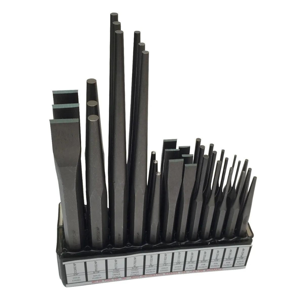 Wilde Tool Punch and Chisel Display – 12 Items, 3 Each K312.NP/DB