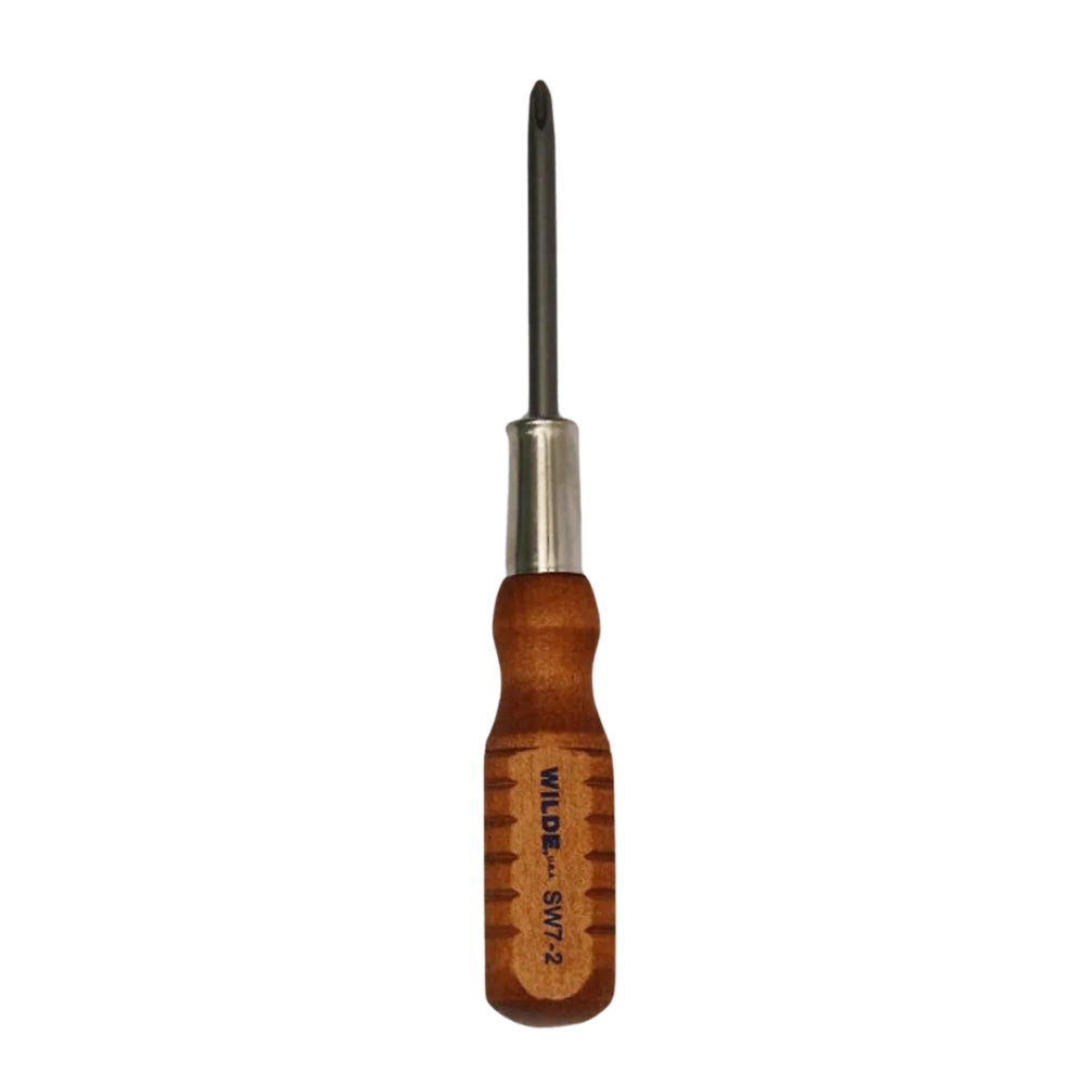 Wilde Tool Wood Handle Screwdriver #2 Phillips, 14″ Bit, 3″ OAL SW7-2BB