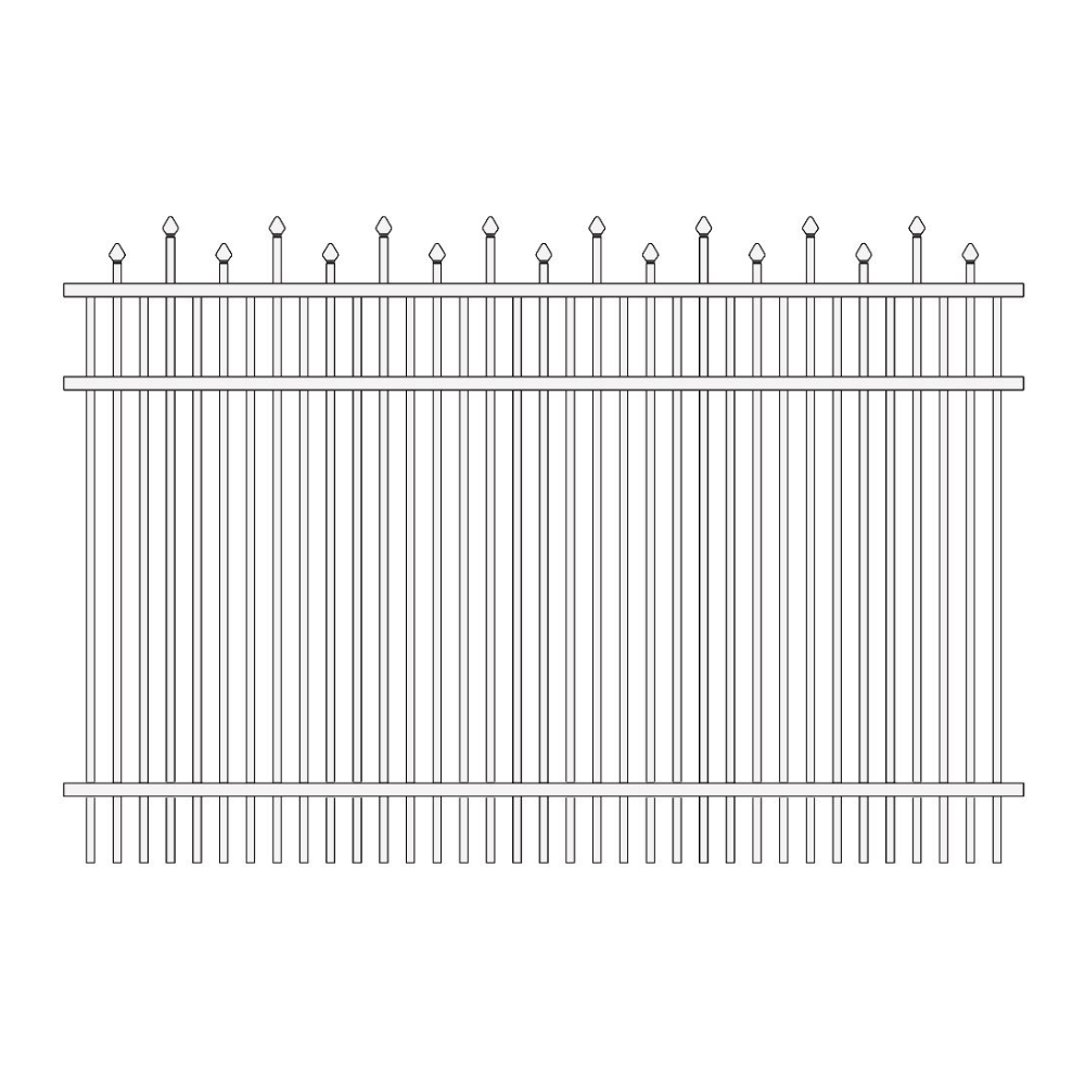 Residential Fence 3’ H x 6’ W Aluminum California Style - iDeal