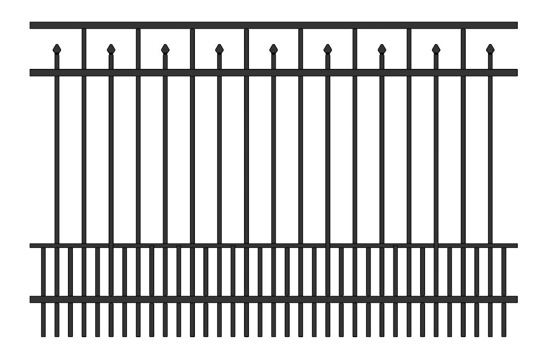 Residential Fence 3’ H x 6’ W Aluminum Floridian Style - iDeal