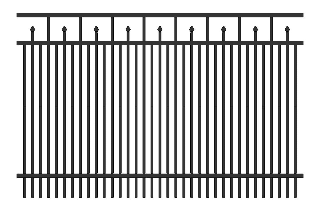 Residential Fence 3’ H x 6’ W Aluminum Floridian Style - iDeal