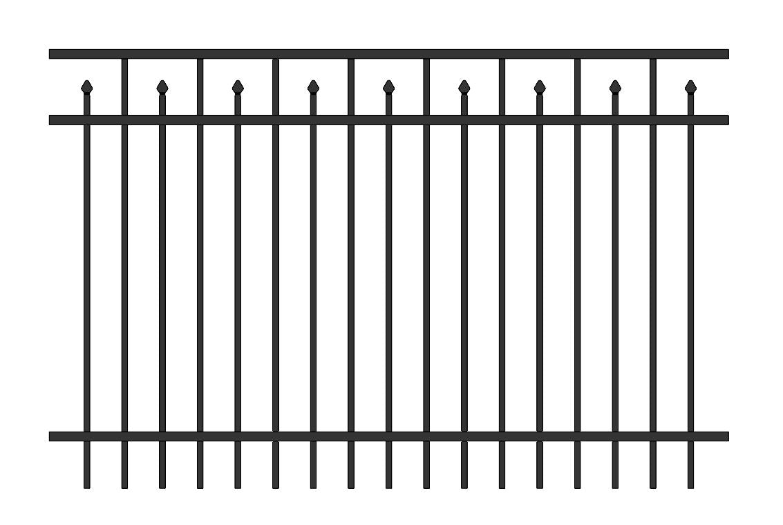 Residential Fence 3’ H x 6’ W Aluminum Floridian Style - iDeal