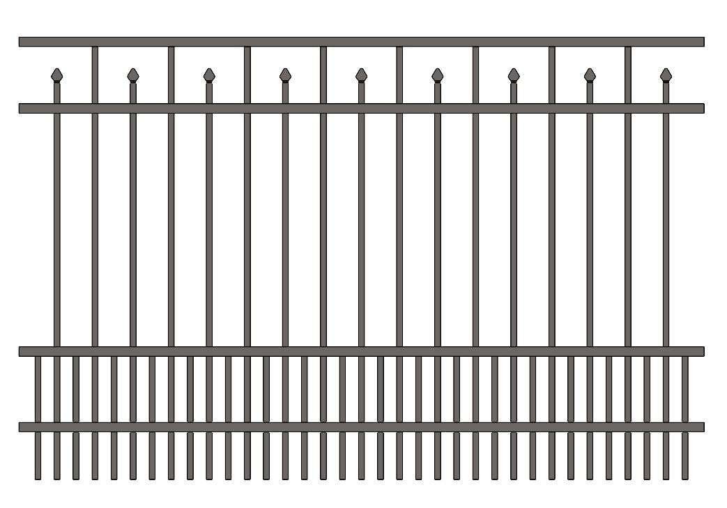 Residential Fence 3’ H x 6’ W Aluminum Floridian Style - iDeal