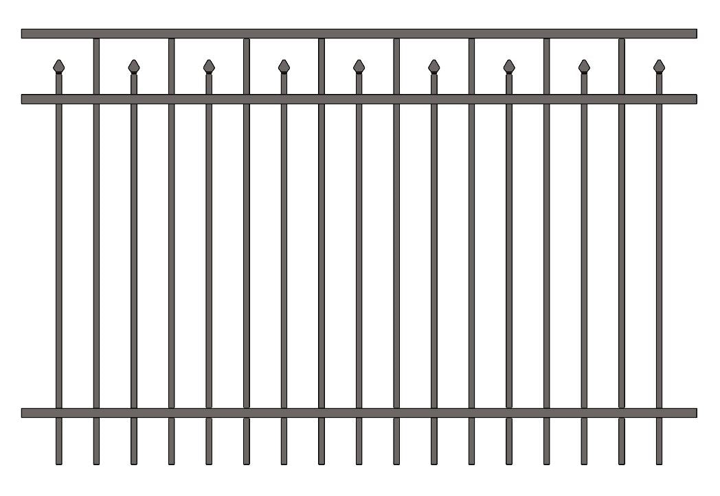 Residential Fence 3’ H x 6’ W Aluminum Floridian Style - iDeal