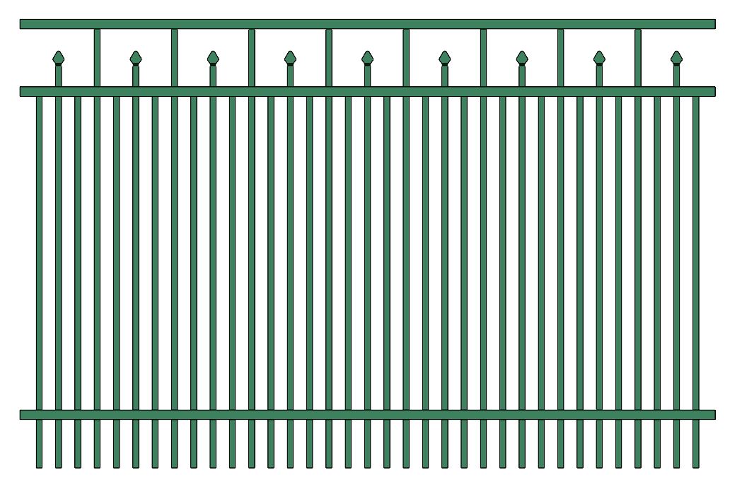 Residential Fence 3’ H x 6’ W Aluminum Floridian Style - iDeal