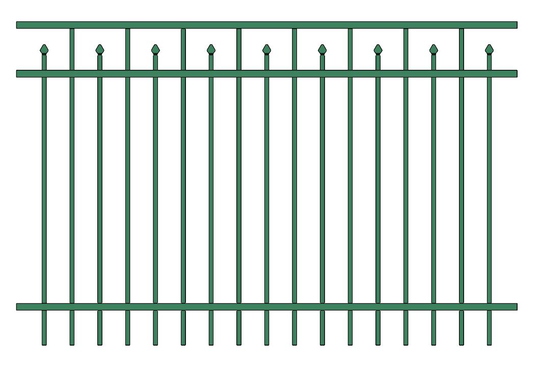 Residential Fence 3’ H x 6’ W Aluminum Floridian Style - iDeal