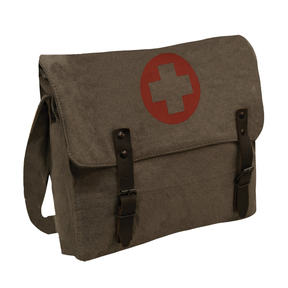 Rothco Vintage Medic Canvas Bag With Cross | All Security Equipment - 6+