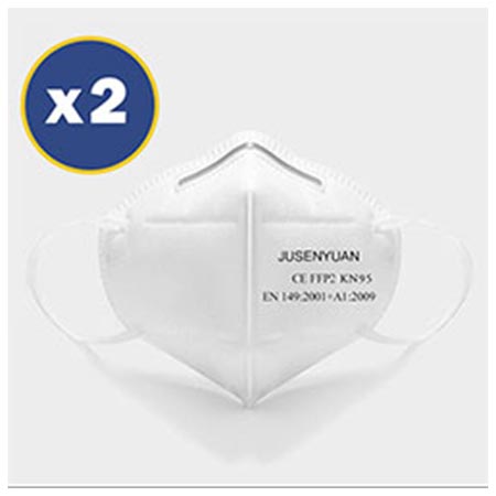 2 Piece Pack Of Disposable Protective Masks # AV-MASK-2 Multiple Layers & Blow Out Flame Tested