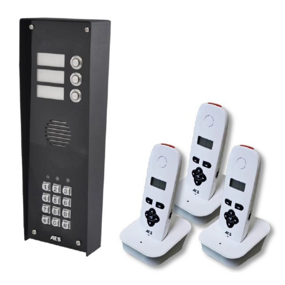 AES 703 Spartan Multi Button System with Wall/Desk 3-button Handset 