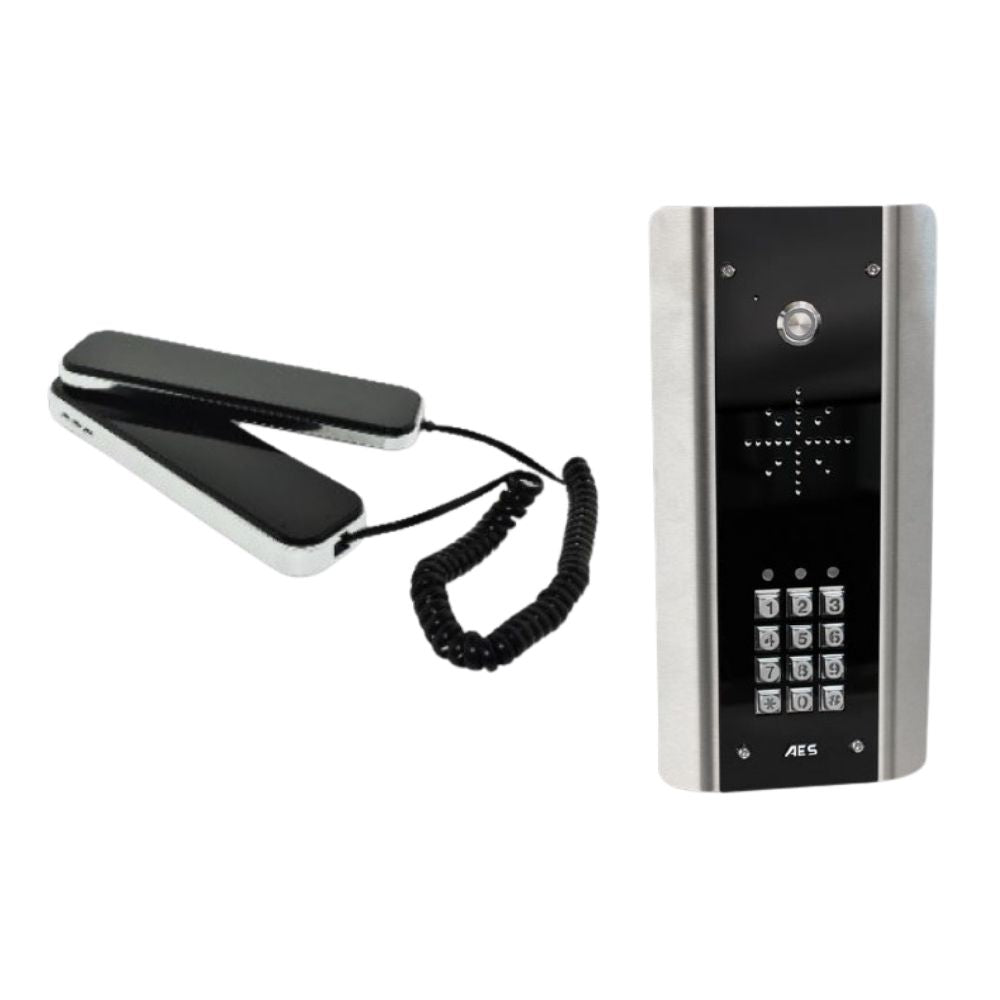 AES Wall Mount Wired Audio Intercom + Keypad - Wall Mount Corded Handset