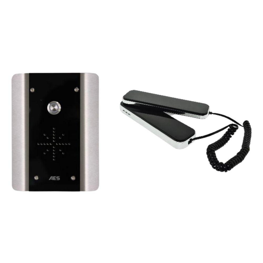 AES Wall Mount Wired Audio Intercom with Wall Mount Corded Handset 