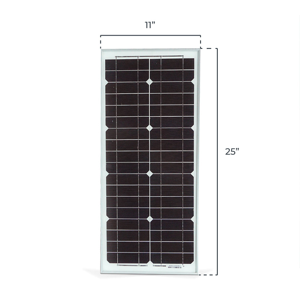 ASE 30W/12V Solar Panel Kit with High Capacity Battery FAS-KITLIF30W12VBAT | All Security Equipment