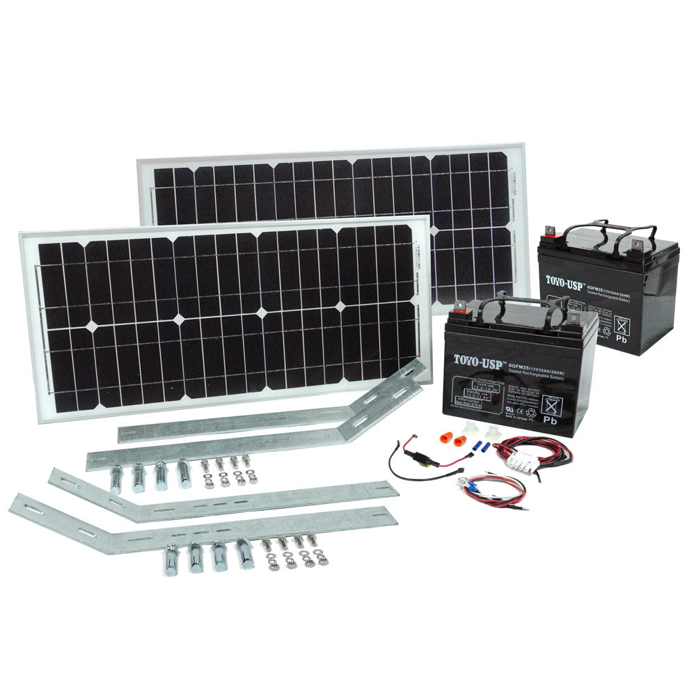 ASE 60W/24V Solar Panel Kit with High Capacity Batteries FAS-KITLIF60W24VBAT | All Security Equipment