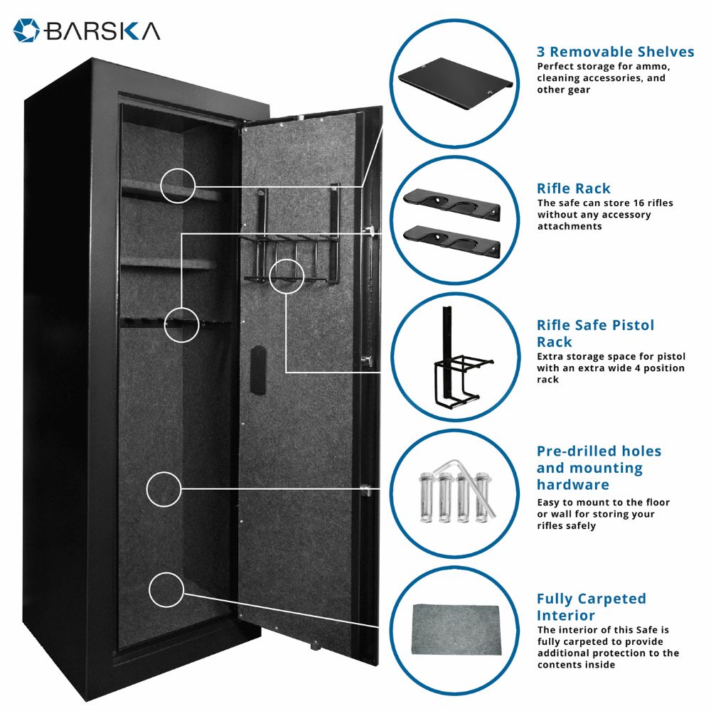 Barska Extra Large Biometric Rifle Safe | BAR-AX11780
